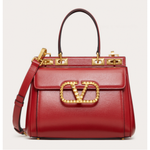 VALENTINO GARAVANI Rockstud Alcove Skóra cielęca średnioziarnista 2B0J41 czerwona