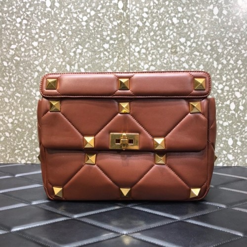 VALENTINO GARAVANI Roman Stud Large Napa sheepskin leather 1189L brown