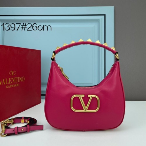 VALENTINO GARAVANI STUD SIGN Torba typu hobo ze skóry cielęcej 1W2B0K69 różowa