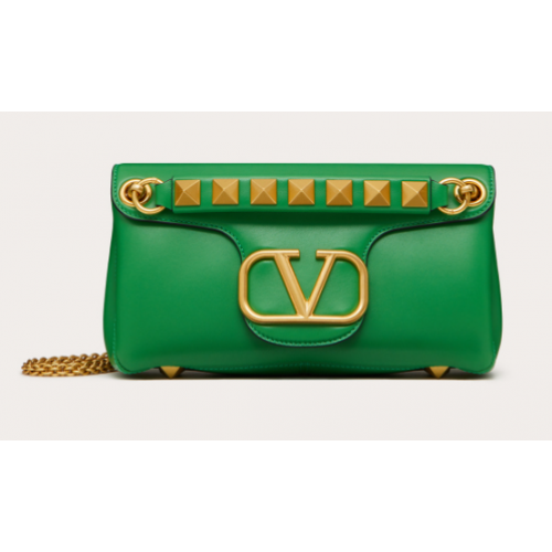VALENTINO GARAVANI Stud Sign nappa Shoulder Bag NL098 green