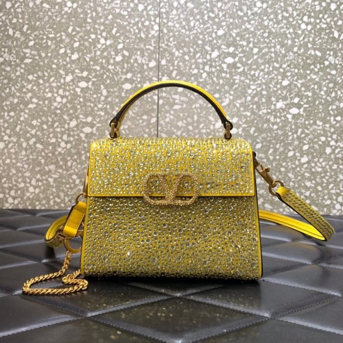 VALENTINO CARAVANI VSLING Shiny Diamond Mini Totebag XW2B0G9 Yellow