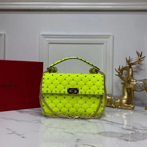 VALENTINO Oryginalna skórzana torba na ramię V0122H Pentagram Green