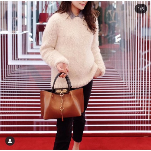 VALENTINO Oryginalna skórzana torba 2070 brązowa