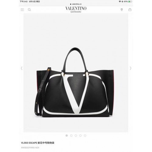 VALENTINO Oryginalna skórzana torba 9055 czarna