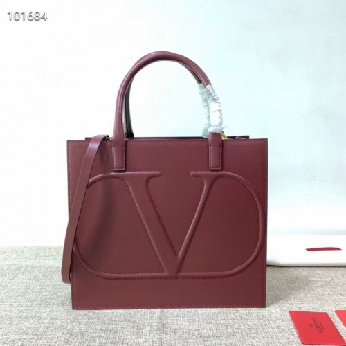 VALENTINO Oryginalna skórzana torba V2021 Oxblood Red