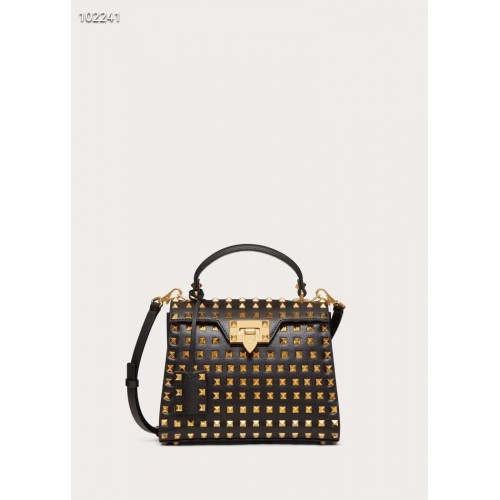 VALENTINO Oryginalna skórzana torba typu tote V4071A czarna