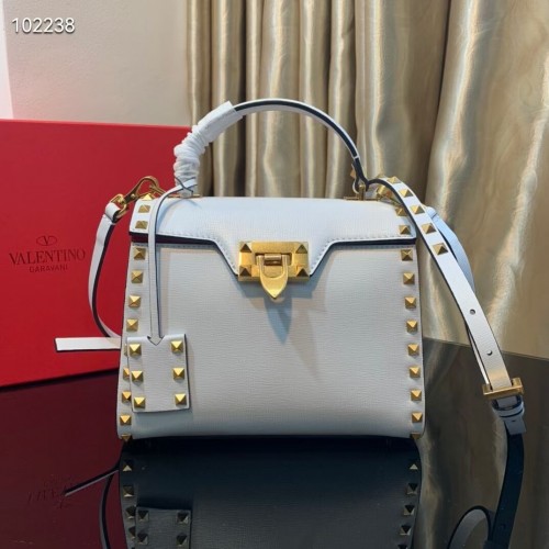 VALENTINO Oryginalna skórzana torba typu tote bag V4071A biała