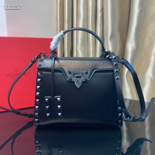 VALENTINO Oryginalna skórzana torba typu tote V4071D czarna