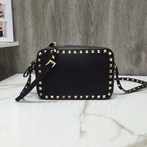 VALENTINO Rockstud skórzana torebka na ramię A97410 czarna