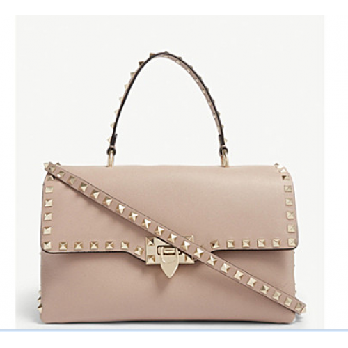 VALENTINO torba skórzana Rockstud V0094 RÓŻOWA
