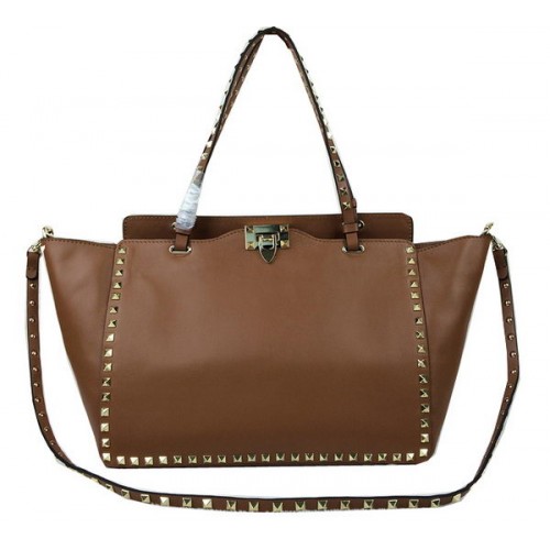 Torba materiałowa Valentino Garavani Rockstud Oryginalna skóra VG1917 Pszenica