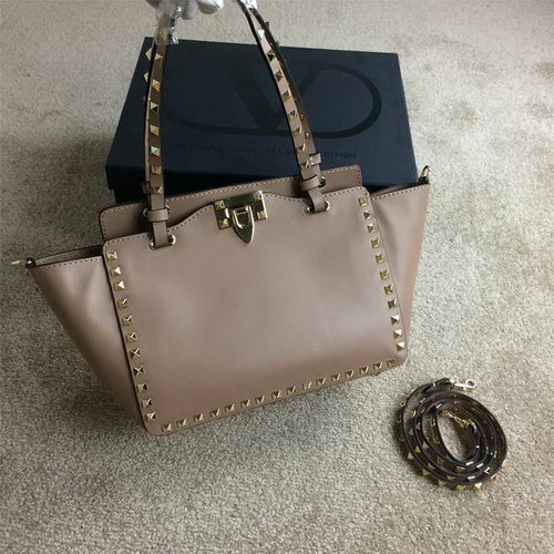 Valentino Garavani Rockstud Mini Tote Bag Original Leather VG1916 Beige