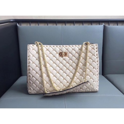 Torba na zakupy Valentino Starry Series Original Sheepskin Leather 0346 off-white