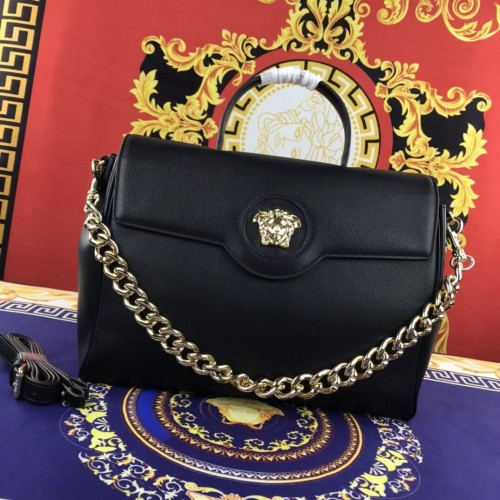 Duża torba Versace Original ze skóry cielęcej FS1042 w kolorze czarnym