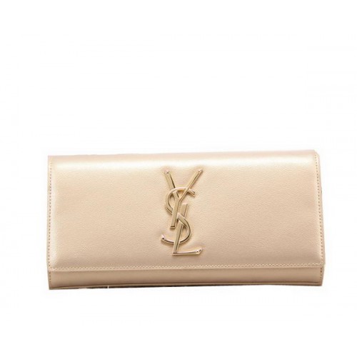 YSL Klasyczna kopertówka z monogramem, lakierowana skóra Y8909, złota