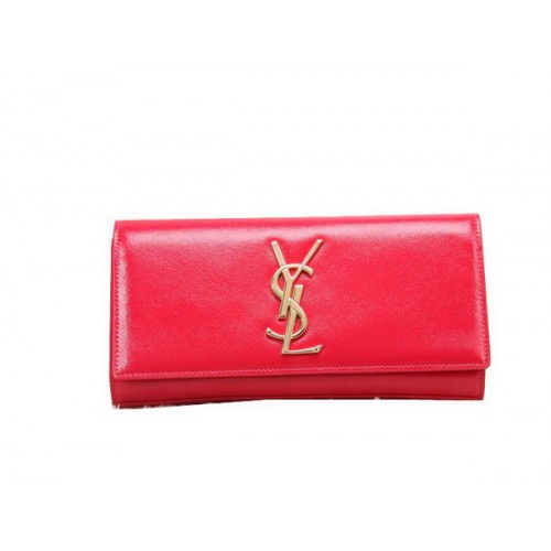 YSL Klasyczna kopertówka z monogramem, lakierowana skóra Y8909, czerwona