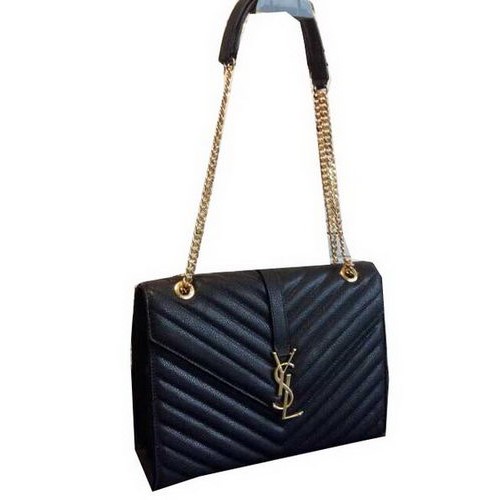 YSL Klasyczna torba z klapką z monogramem Cannage Pattern 311224 Czarna