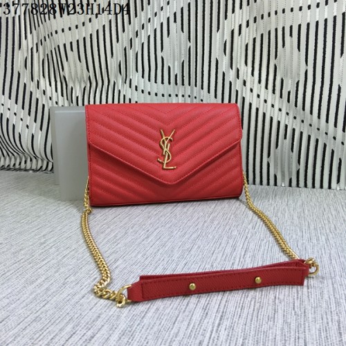 YSL Klasyczna torebka z monogramem i klapką Cannage Pattern Y377828L Czerwona