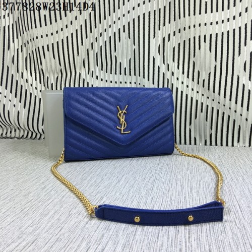 YSL Klasyczna torebka z monogramem i klapką Wzór Cannage Y377828L Royal
