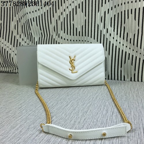 YSL Klasyczna torebka z monogramem i klapką Cannage Pattern Y377828L Biała