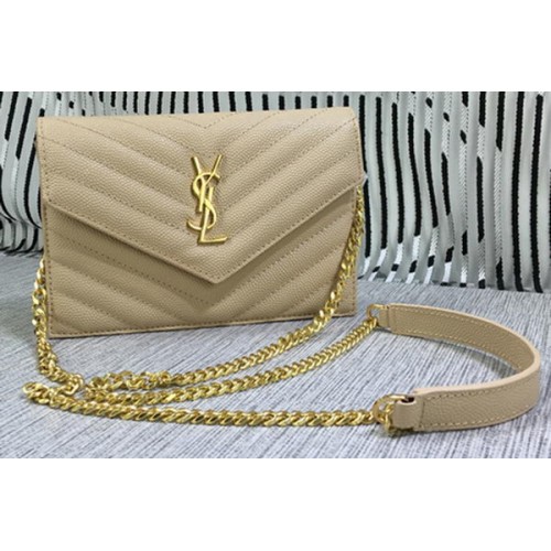 YSL Klasyczna torebka z monogramem i klapką Wzór Cannage Y377828S Morela