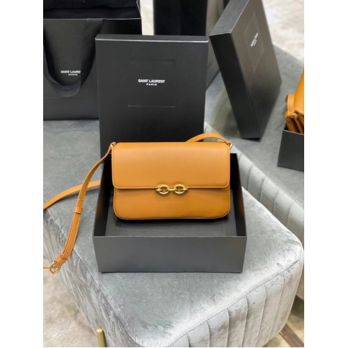 YSL LE MAILLON TOREBKA Z GŁADKIEJ SKÓRY 6497952 Morela