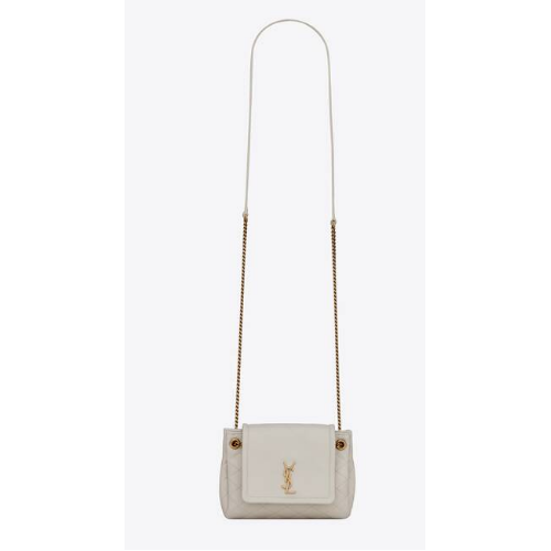 YSL MONOGRAM MINI NOLITA W SKÓRZANEJ SZTUCE 672738 BLANC VINTAGE