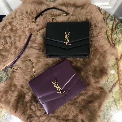 Torebka YSL Sulpice Medium Chain Bag z bordowej skóry Y6253