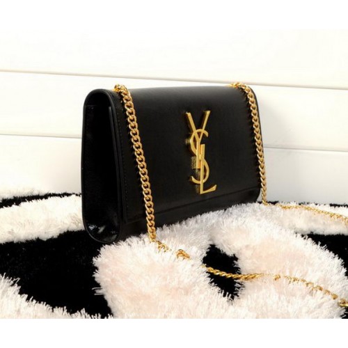 YSL Monogramme Cross-body Shoulder Bag Cannage Pattern Y311218 Black