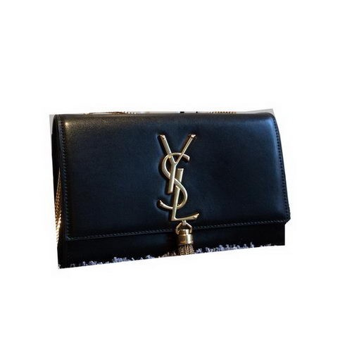 YSL Monogramme Torba na ramię z gładkiej skóry Y311218 Czarna