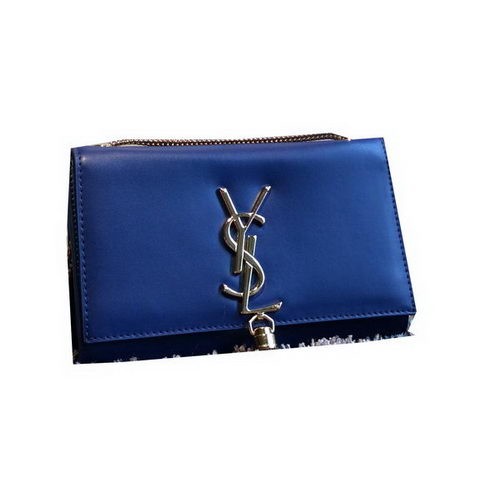 YSL Monogramme Torba na ramię z gładkiej skóry Y311218 Niebieska