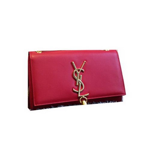 YSL Monogramme Torba na ramię z gładkiej skóry Y311218 Czerwona