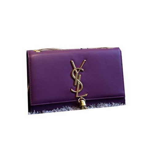 YSL Monogramme Torba na ramię z gładkiej skóry Y311218 Fioletowa