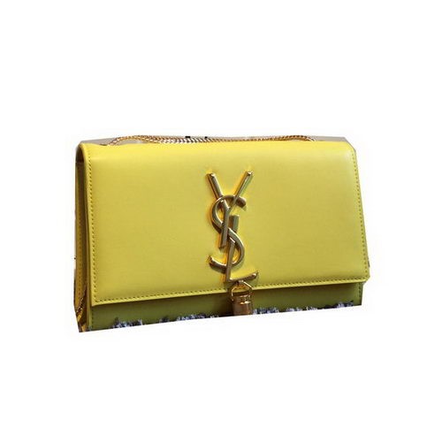 YSL Monogramme Torba na ramię z gładkiej skóry Y311218 Żółta