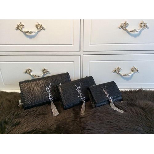 YSL Monogramme Torba na ramię z motywem węża Y31128 Czarna