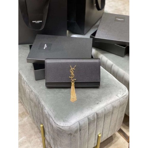 YSL Saint Laurent Średnia torebka Kate Y306080 Czarne złote okucia
