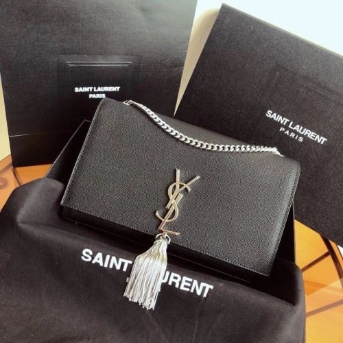 YSL Saint Laurent Średnia torebka Kate Tassel 86773 Czarna
