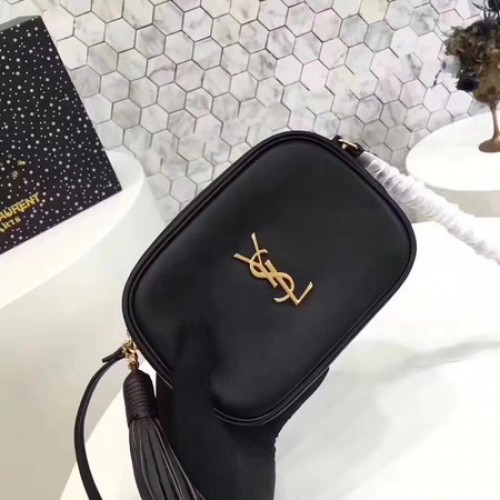 Yves Saint Laurent Torba na ramię ze skóry cielęcej 5804 Czarno-złota