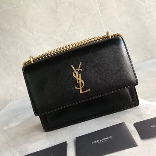 Torba na ramię Yves Saint Laurent ze skóry cielęcej Y542206B czarna