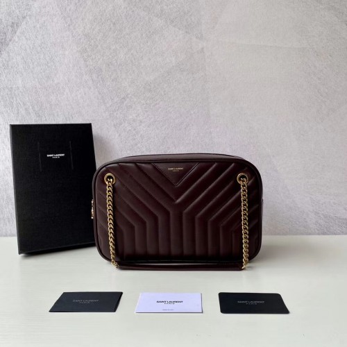 Torba na ramię Yves Saint Laurent ze skóry cielęcej Y625386 Burgund