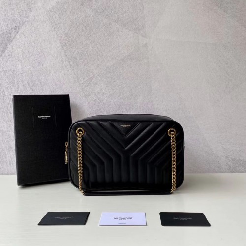 Torba na ramię Yves Saint Laurent ze skóry cielęcej Y625386 w kolorze czarnym