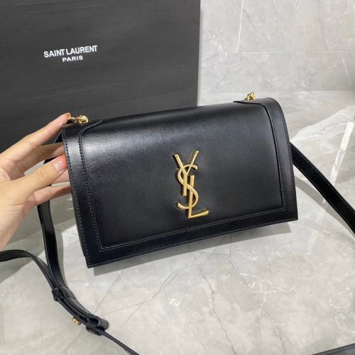 Torba na ramię Yves Saint Laurent ze skóry cielęcej Y635627-2 w kolorze czarnym