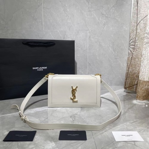 Torba na ramię Yves Saint Laurent ze skóry cielęcej Y635627, biała