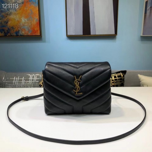 Torba typu tote Yves Saint Laurent ze skóry cielęcej 467072 w kolorze czarnym