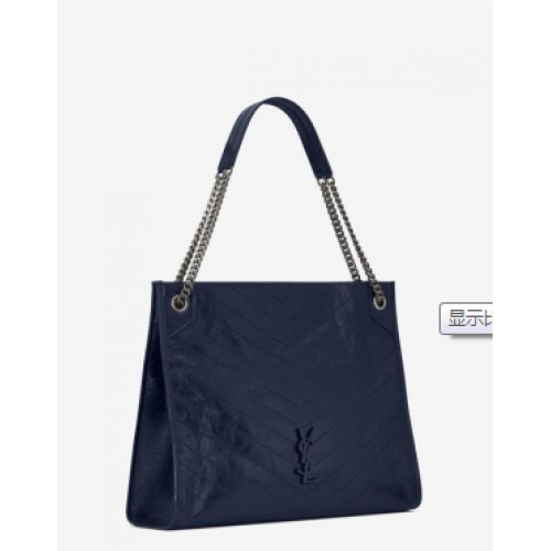 Torba typu tote Yves Saint Laurent ze skóry cielęcej, czarna, 464689, czarne okucia
