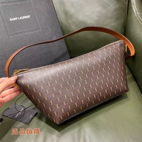 Torba na ramię Yves Saint Laurent Canvas Y687490 brązowa