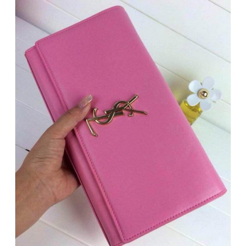 Yves Saint Laurent Klasyczna kopertówka z monogramem 30210 Różowa