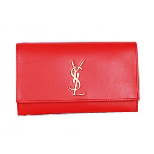 Yves Saint Laurent Klasyczna kopertówka z monogramem Y7131 Czerwona
