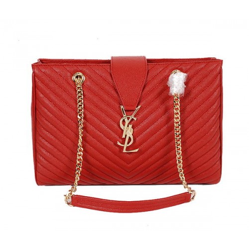 Yves Saint Laurent Klasyczna torba na zakupy z monogramem Y9150 Czerwona