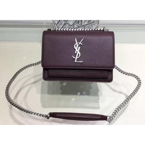 Yves Saint Laurent Torba na ramię typu cross-body Y13928 Fioletowa